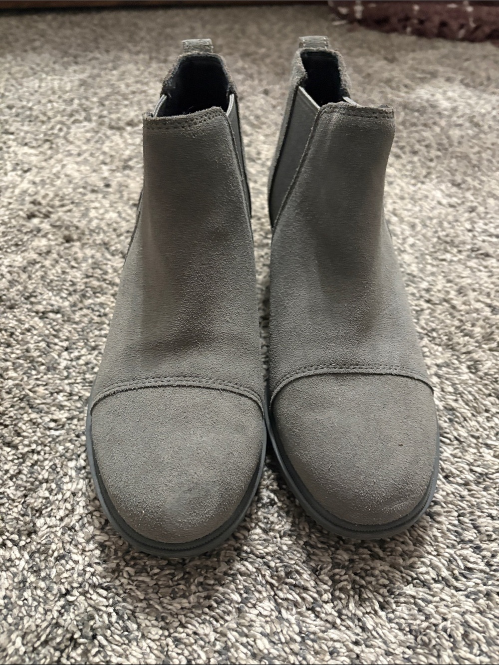 Sorel Gray Suede Chelsea Ankle Boots